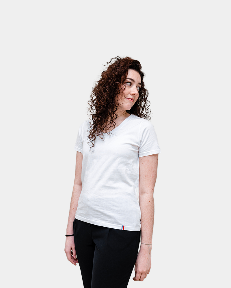 T-shirt femme col V Made in France à personnaliser